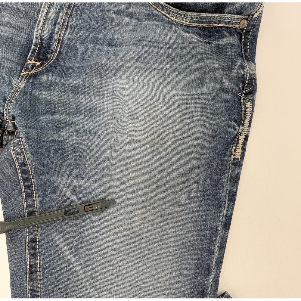 Ariat Jeans Mens 40 Blue M5 Straight Fit Straight Leg Denim Distressed - Picture 9 of 16